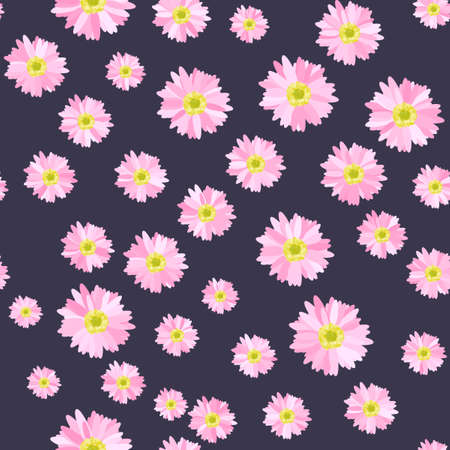 Seamless floral pattern from set of bright elements flower field.のイラスト素材