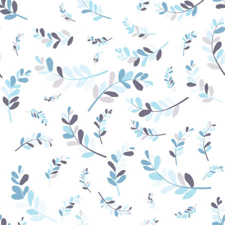 Seamless floral pattern of many bright elements leaves and branches.のイラスト素材