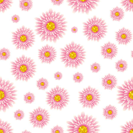 Seamless floral pattern from set of bright elements flower field.のイラスト素材