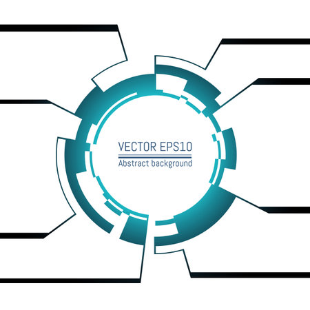 Abstract background with various geometric elements in the style of digital interfaces. Space for text.のイラスト素材