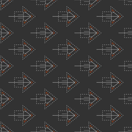 Abstract seamless background with elements in cybernetic style. Virtual world.のイラスト素材