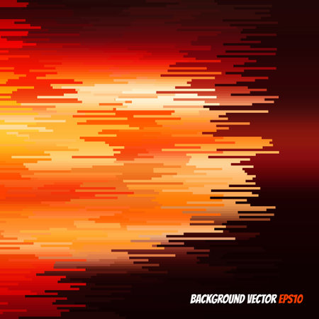 Abstract geometric background with bright distorted figures. A large image is disintegrating into small parts.のイラスト素材