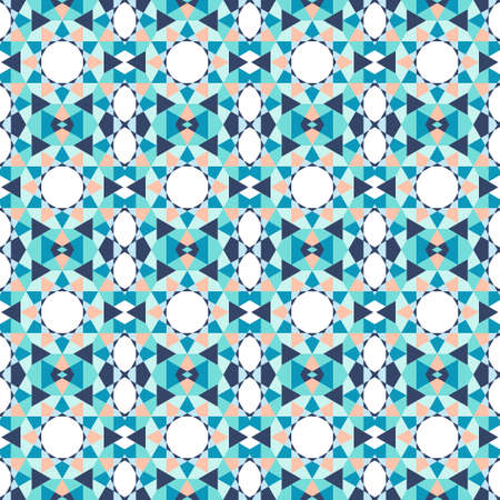 Abstract seamless geometric pattern of many elements. A kaleidoscope of shapes and shades of colors.のイラスト素材