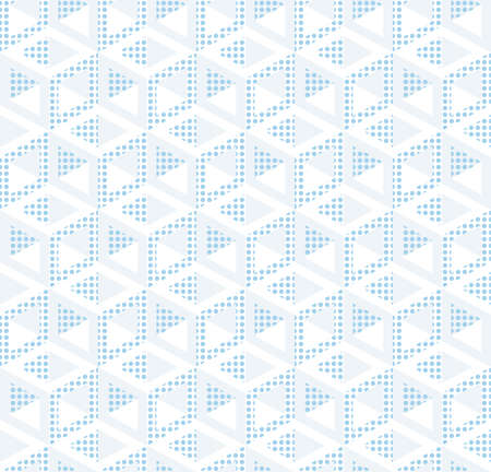Abstract seamless pattern from isometric figures. Light texture of cubic elements.のイラスト素材