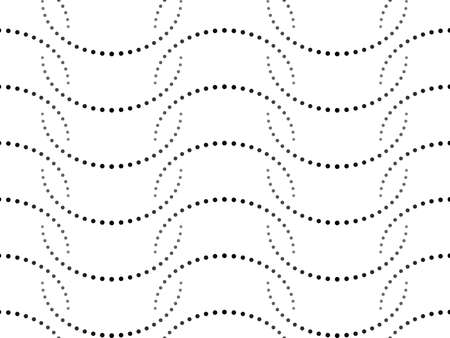 Abstract seamless pattern of dots and semitones. Wavy smooth change of parameters.のイラスト素材