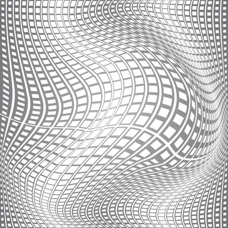 Abstract background with geometric patterns. Distortion of space. Optical illusions.のイラスト素材