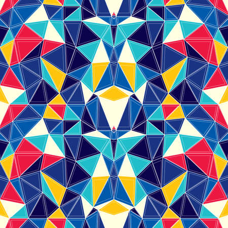 Abstract seamless background of polygonal shapes. Kaleidoskopa-style pattern.のイラスト素材
