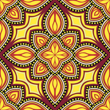 Seamless pattern of elements in Oriental style. Floral motifs.のイラスト素材