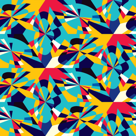 Abstract seamless pattern from different elements. Cubic structure.