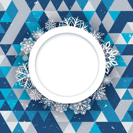 Abstract background Christmas style. Beautiful figured frame of snowflakes.のイラスト素材