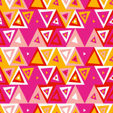 Abstract seamless pattern of triangles. Funny background of geometric shapes.のイラスト素材