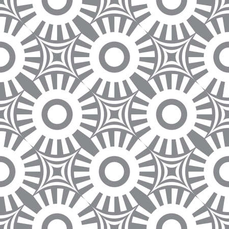 Abstract seamless pattern of lines and circles. Lattice of geometric shapes.のイラスト素材