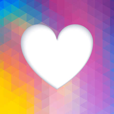 Greeting card. Space for text in shape of heart. A wish for love and happiness.のイラスト素材