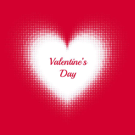 Pink heart with the texture of the circles. Geometric halftones.のイラスト素材