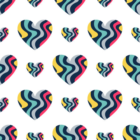 Festive seamless pattern of hearts. Romantic packaging.のイラスト素材