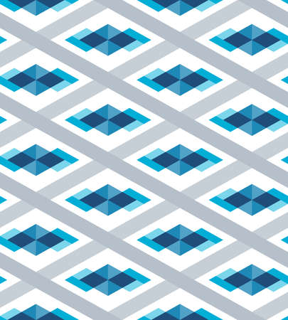 Abstract seamless pattern of geometric shapes. Diagonal movement. Compound forms.のイラスト素材