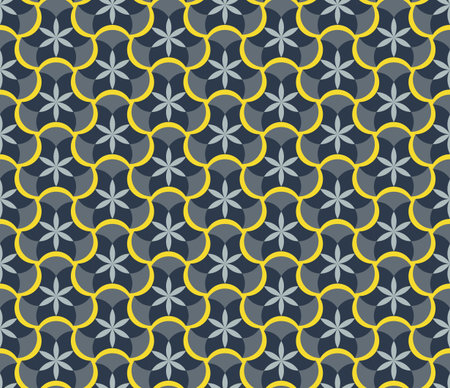Abstract seamless pattern with floral patterns. Geometric mosaic.