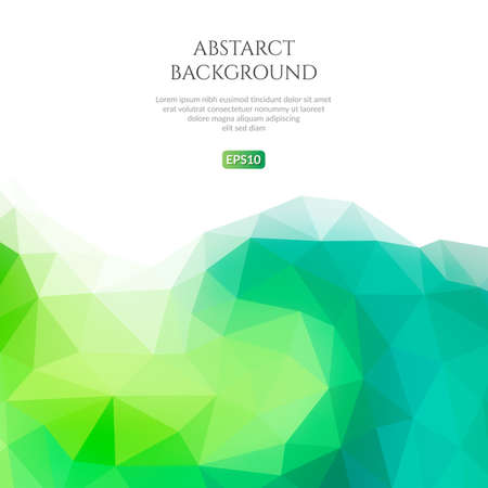 Abstract background with polygonal pattern. Bright and fresh shades of green.のイラスト素材