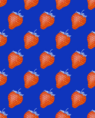 Seamless pattern with strawberries.のイラスト素材