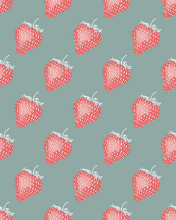 Seamless pattern with strawberries.のイラスト素材