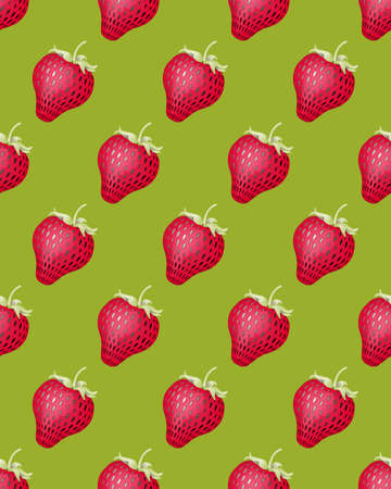 Seamless pattern with strawberries.のイラスト素材