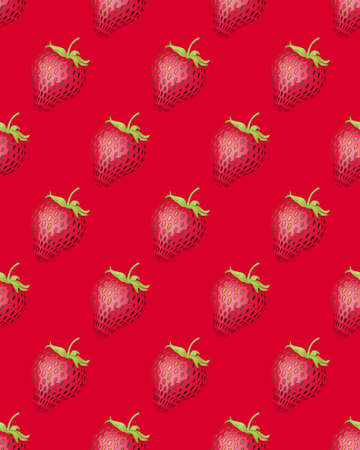 Seamless pattern with strawberries.のイラスト素材