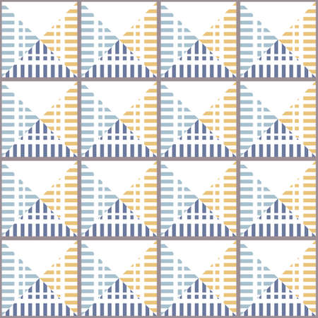 Abstract seamless pattern of geometric shapes. The illusion of a three-dimensional image.のイラスト素材