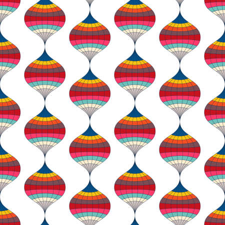 Abstract geometric pattern with wavy lines and stripes.のイラスト素材