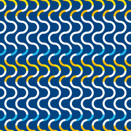 Abstract seamless pattern of waves and lines. Forms consisting of segments.のイラスト素材