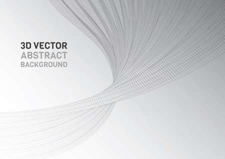 Abstract 3d surface. Distortion of space and matter. Modern technology for designing volume objects.のイラスト素材