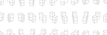 Abstract seamless geometric pattern. A three-dimensional shape in space. Designer details.のイラスト素材