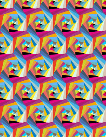 Seamless pattern from geometric shapes. Optical illusion of motion.のイラスト素材