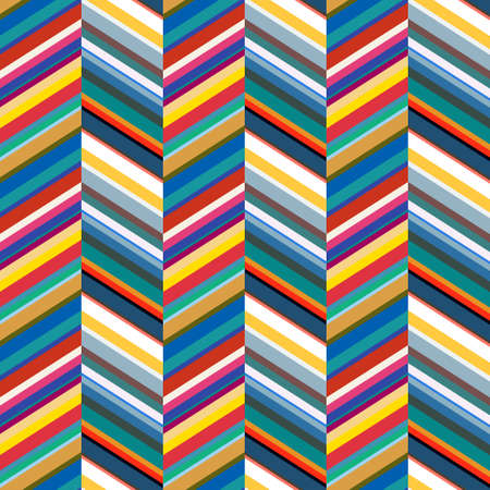 Seamless pattern from diagonal lines. A simple geometric ornament. Pattern of lines and angles for fabrics. Optical illusion of volume.のイラスト素材
