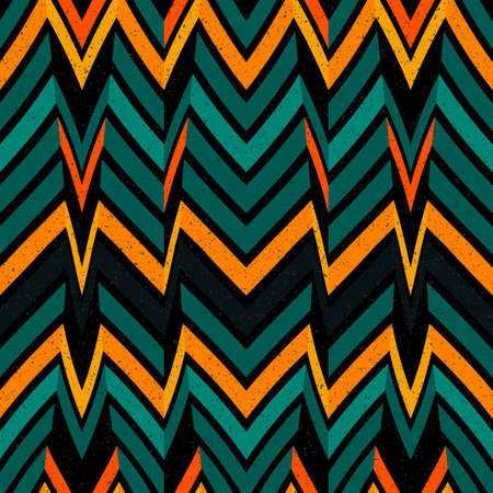 Abstract seamless pattern of lines and angles. Optical illusion of space distortion. The fluctuation of the position of the figures.のイラスト素材