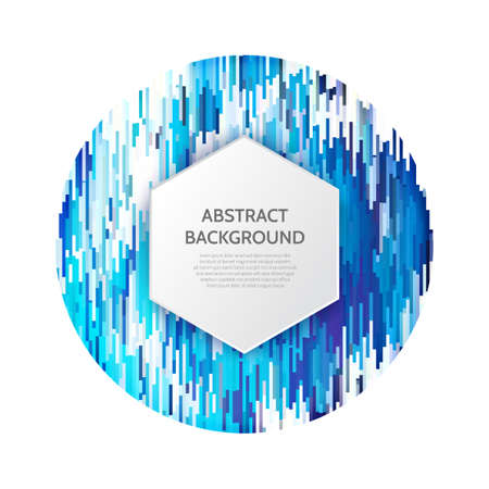 Abstract background with geometric texture. Optical illusion of movement. Frame in the shape of a circle. Hexagon text space.のイラスト素材