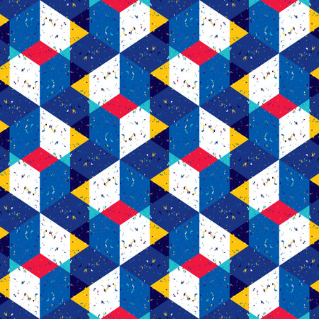 Abstract seamless pattern of many triangles. Pattern with a geometric texture in grunge style.