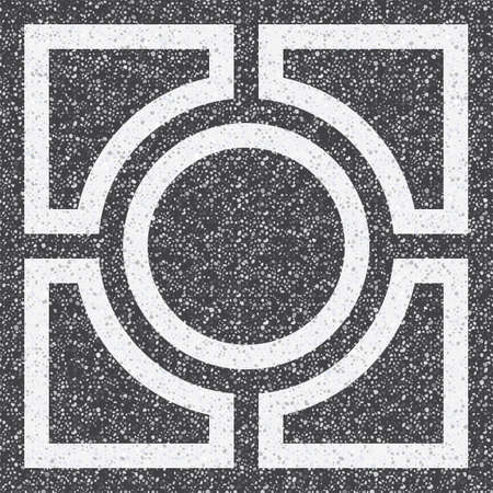 Tiles made of natural stone. Small geometric texture of the treated stones and pebbles. Strict, contrast, monochrome shades of colors. Seamless pattern for the floor and walls in the bathroom.のイラスト素材