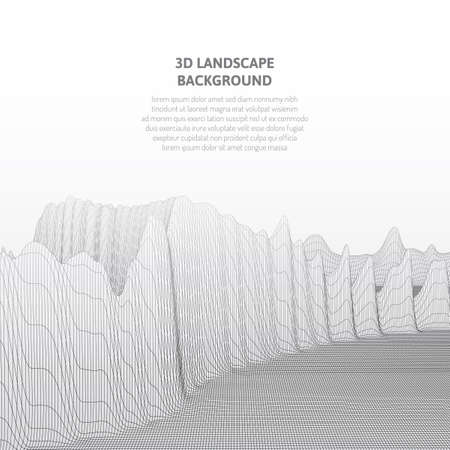 Abstract background with low poly landscape. The space of the virtual world.のイラスト素材