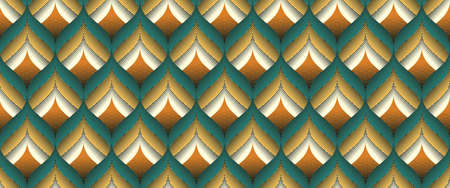 Waves seamless pattern with geometric texture. Optical illusion of volume. Pattern for fabrics and wallpapers.のイラスト素材
