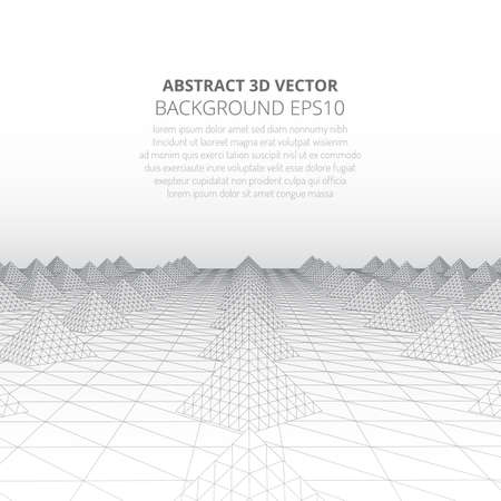 Abstract background with volumetric pyramids. Surreal landscape.のイラスト素材