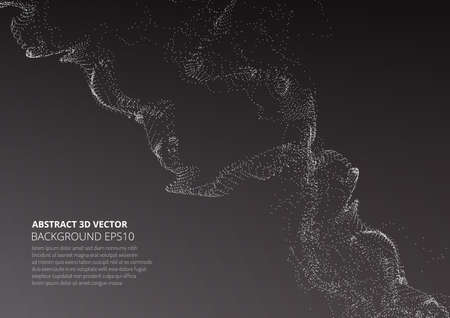 Abstract background with sprayed particles. Fluctuations in geometric shapes in space.のイラスト素材