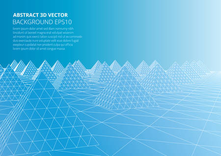 Abstract background with volumetric pyramids. Surreal landscape.のイラスト素材