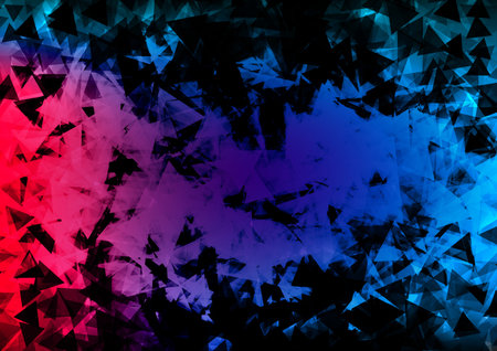 Abstract background from many triangles. Dance of geometric shapes.
