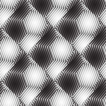 Abstract seamless pattern. Optical illusion of the movement of geometric shapes.のイラスト素材