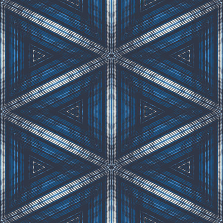 Optical illusion of volume and movement of geometric shapes. Abstract seamless pattern.