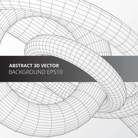 Abstract toroidal volumetric figures. The structure of geometric shapes. Optical illusion of volume.のイラスト素材