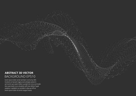 Abstract background with many particles. Optical illusion of movement. Technological design.のイラスト素材