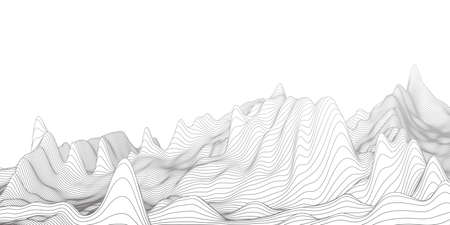 Abstract digital landscape. The illusion of life in cyberspace.のイラスト素材