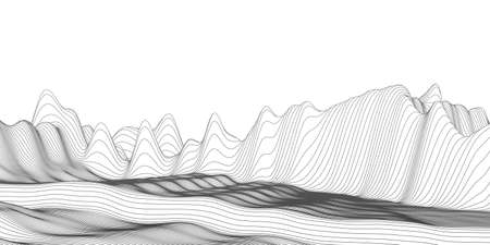 Abstract digital landscape. The illusion of life in cyberspace.のイラスト素材