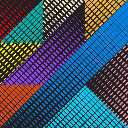 Abstract seamless pattern of geometric shapes with texture. Optical illusion of the volume and depth of the image.のイラスト素材